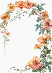 Obraz premium watercolor floers frame style