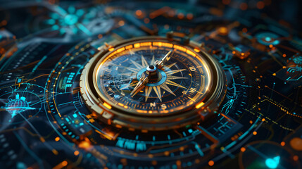 Strategic compass arrows symbolize diverse business options, urging alignment in decision-making