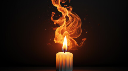 Candle flame Photoshop Overlay, Light photo, lighter effect, Halloween Christmas magic flame overlay on white background
