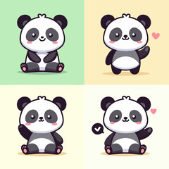 vector set of cute cartoon animals