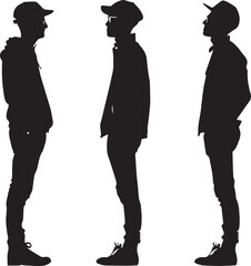 People Barber Hipster silhouette icons 