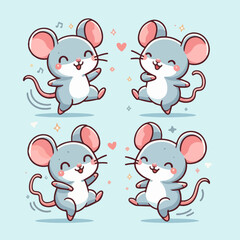 vector collection of cartoon animals dancing happily