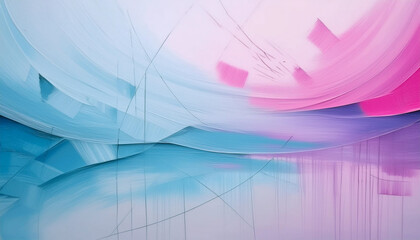 Abstract background with lines, circles, pinks, blues, soft minimal colors, abstract, ai generated, art. Based on the structure and style of an original image by Christy Mandeville