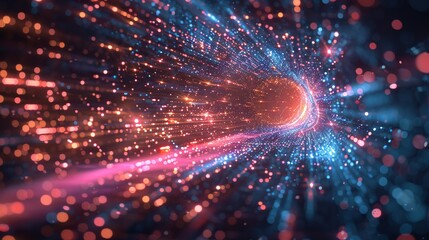 Obraz premium A space tunnel with bright lights.