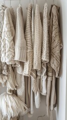 Array of Sweaters Hanging on Wall