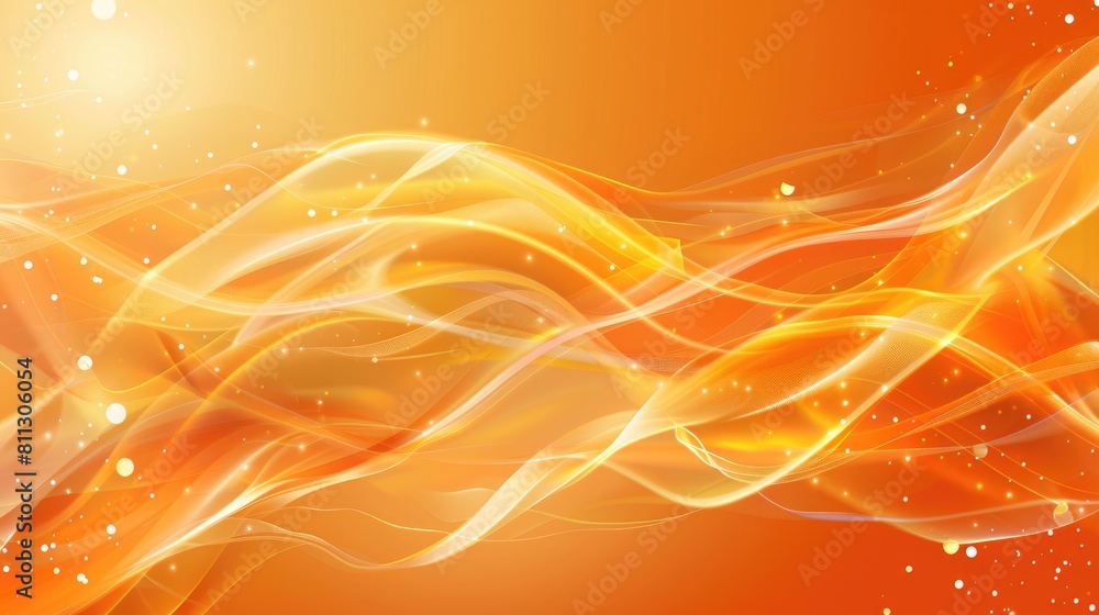 Poster shiny orange background with abstract elements
