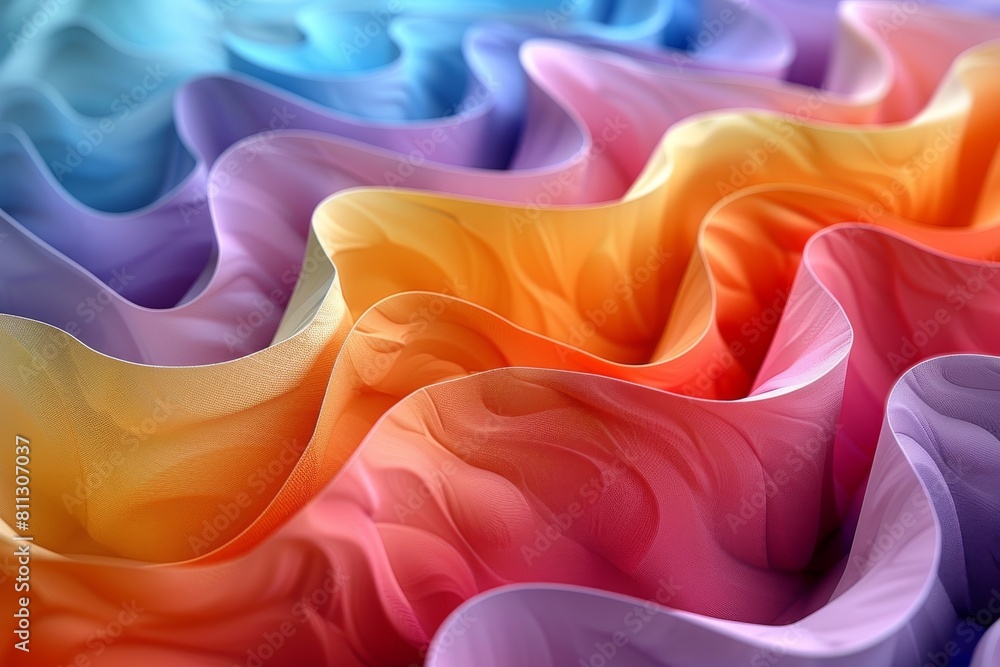 Poster a seamless transition of colors forms a wavy, fabric-like texture suggesting flow and harmony