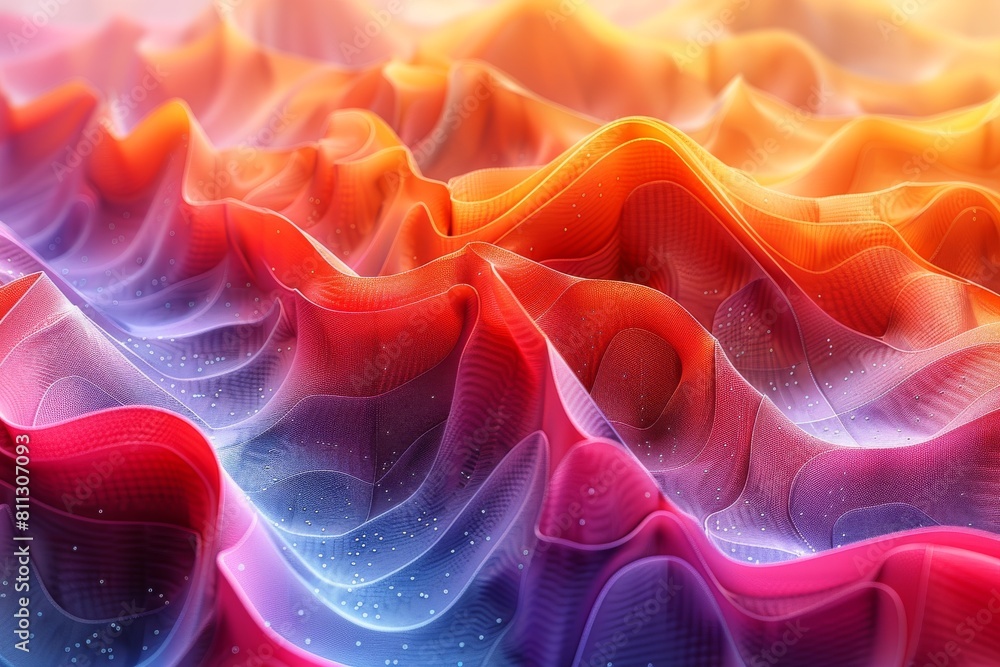 Poster evoking warmth and passion, this image features an undulating texture with a smooth transition of re