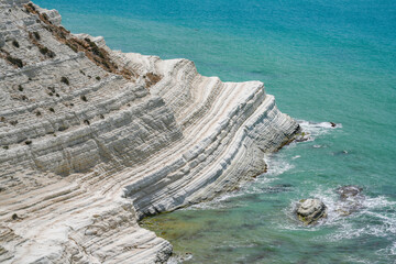 Scala dei Turchi Stair of the Turks, Sicily Italy, Scala dei Turchi. A rocky cliff on the coast of...