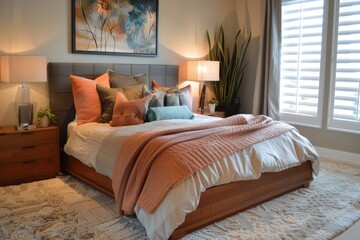 Creating a Tranquil Sleep Haven: Feng Shui Bedroom with Bed, Artwork and Bedclothes
