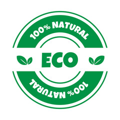 Eco, bio, organic and natural products sticker, label, badge and logo.