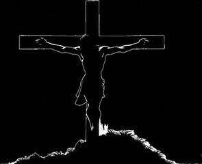 jesus christ on cross on transparent background