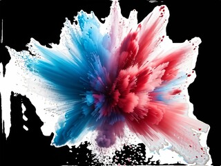 Dynamic Red and Blue Powder Explosion