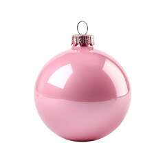 Fototapeta premium Pink christmas bauble isolated on transparent background