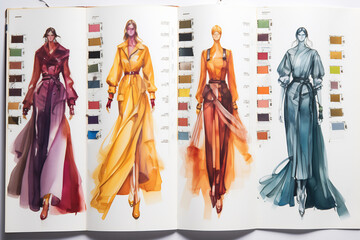 Design Evolution: Fashion Sketches in Vivid Watercolors