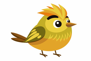 goldcrest bird cartoon vector illustration