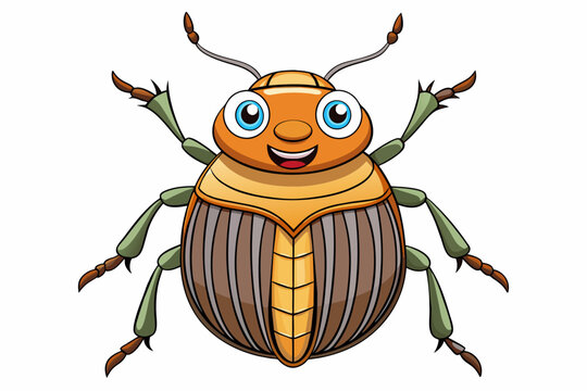 goliath beetle cartoon vector illustration