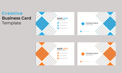 professional modern business card design template with multiple color variation