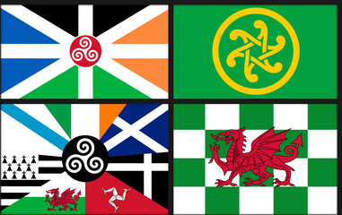 European Pan-Celtic flags‎ vectors - Ai Illustrator