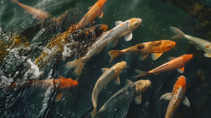 fish swimming in the river next to sea