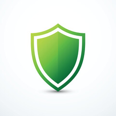 Green shield icon. Vector illustration