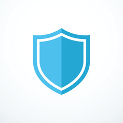 Blue shield icon. Vector illustration