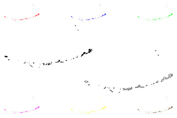Aleutians West Census Area, Alaska (Boroughs and census areas in Alaska, United States of America,USA, U.S., US) map vector illustration, scribble sketch Aleutian, Attu, Unalaska, Pribilof Islands map
