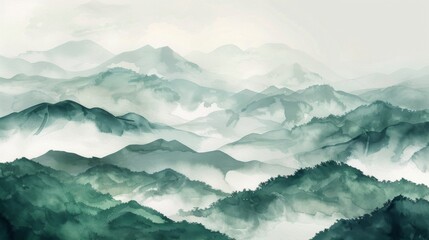 Majestic Mountains With Birds Flying