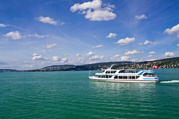 Touristic boat on the Zurich lake, Switzerland