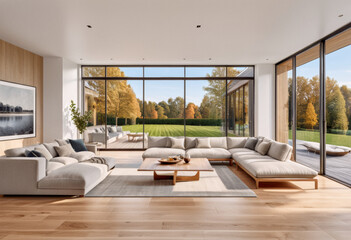 Interior Ideas - A living room in natural neutral tones 
