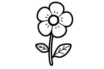 One simple flower for kids coloring page
