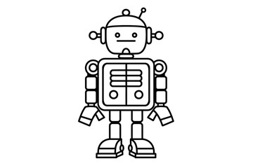 Robot for kids coloring page