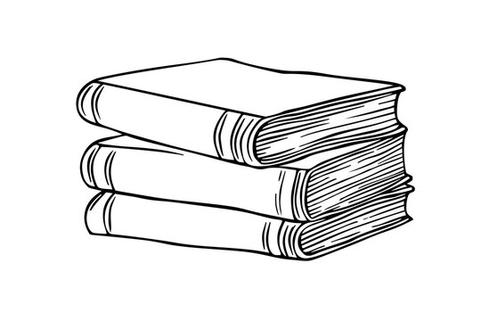 Stack of books for kids coloring page