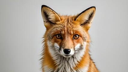 A close up of a red fox with a wet face