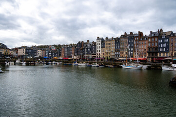 Fototapeta premium Old port of Honfleur, the French Norman town 