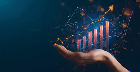 Business growth, boost up business or success concept, Business growth, investment profit increase, growing sales and revenue, progress or development concept, arrow graph future growth plan