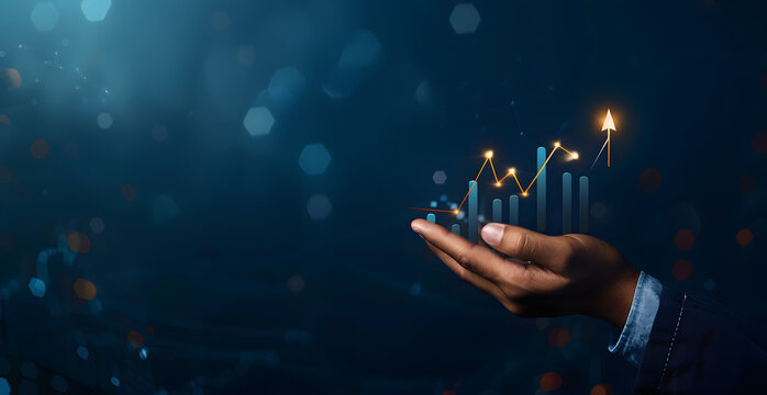 Business growth, boost up business or success concept, Business growth, investment profit increase, growing sales and revenue, progress or development concept, arrow graph future growth plan