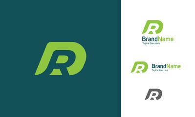 Two letter alphabet logo using letter D and R