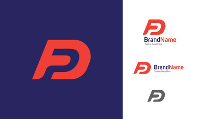 Two letter alphabet logo using letter P and D