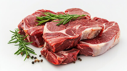 Whole Beef Shoulder on White Background