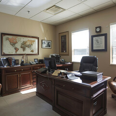 business office room with furniture
