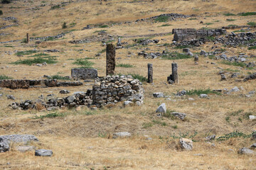 The ancient city of Hierapolis in Pamukkale, Denizli City, Turkey.