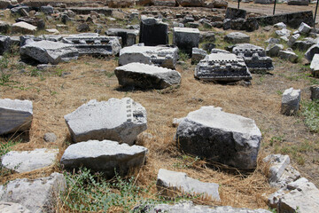 The ancient city of Hierapolis in Pamukkale, Denizli City, Turkey.
