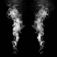 Naklejka premium Smoke effect stock image on a black background. High quality AI generated image