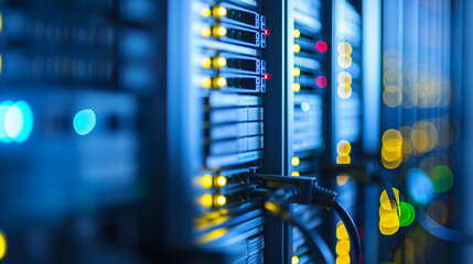 Hosting provider. Website hosting service, internet provider hardware and software technology.