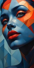 Close up of a colored face of a woman...