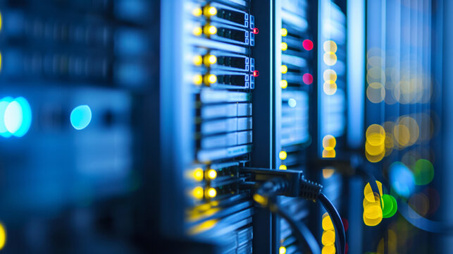 Hosting provider. Website hosting service, internet provider hardware and software technology.