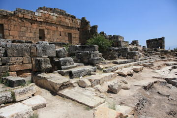 Ancient city of Hierapolis, Pamukkale, Denizli, Turkey.