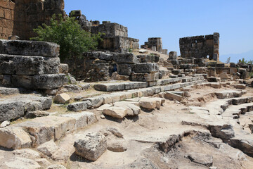 The ancient city of Hierapolis in Pamukkale, Turkey