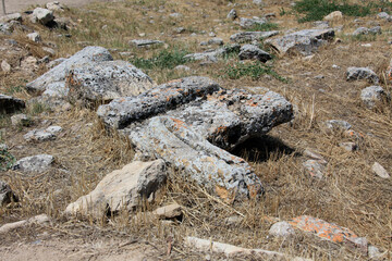 The ancient city of Hierapolis in Pamukkale, Denizli City, Turkey.